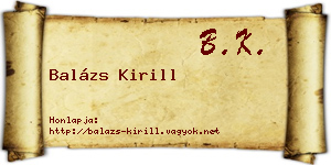 Balázs Kirill névjegykártya